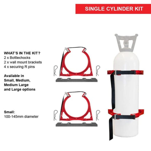 BOTTLECHOCK GAL SINGLE SMALL 100-145MM CYLINDER BRACKET - QWS - Welding Supply Solutions
