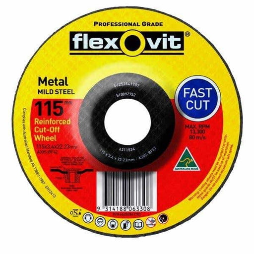 FLEXOVIT CUTTING DISC 115X3.4MM GP D/C 6311534 - QWS - Welding Supply Solutions