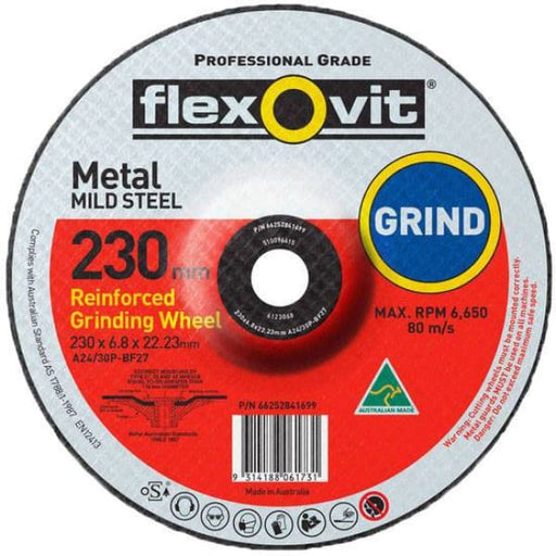 FLEXOVIT GRINDING DISC 230X6.8X22 GP D/C 6123068 - QWS - Welding Supply Solutions