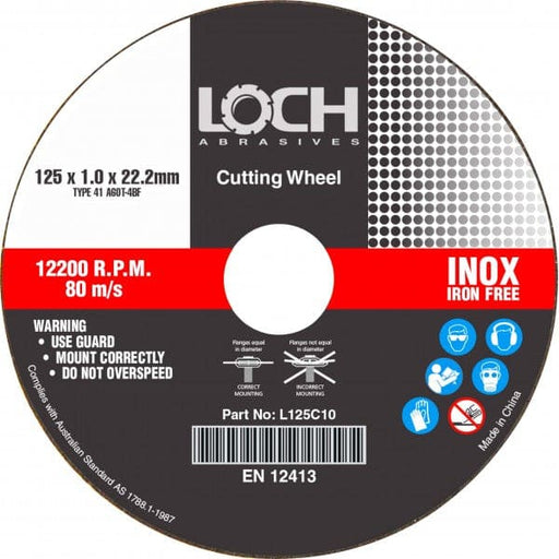 LOCH ULTRA THIN CUTTING DISC 125 X1.0MM 908076 - QWS - Welding Supply Solutions
