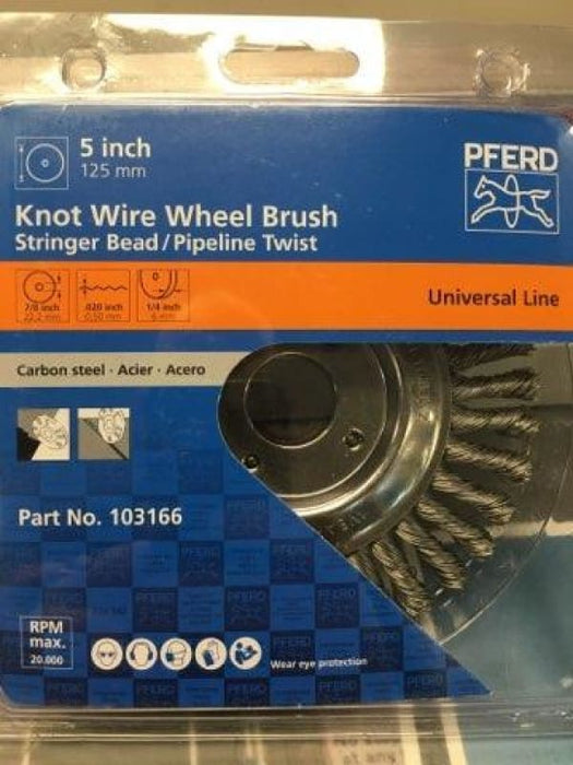 PFERD PIPE WIRE WHEEL BRUSH TWIST KNOT STEEL 12506/22.2 0.50 - QWS - Welding Supply Solutions