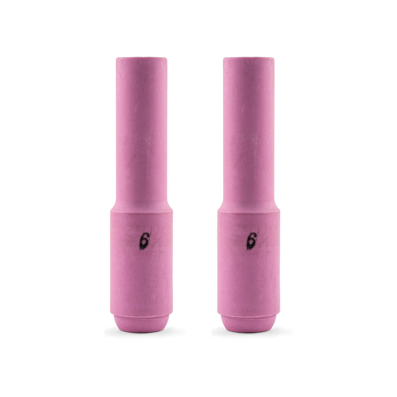SR17/18/26 TIG CERAMIC NOZZLE #6 10MM (76MM LONG) - QWS - Welding Supply Solutions