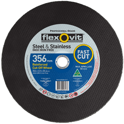 FLEXOVIT CUTTING DISC (CUT-OFF) 356X3.0MM LOW SPEED 1935625 - QWS - Welding Supply Solutions