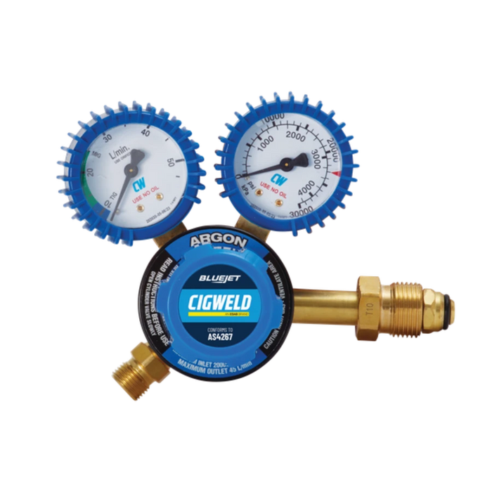 ARGON REGULATOR CIGWELD BLUEJET HORIZONTAL INLET 45LPM
