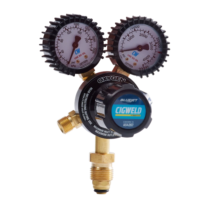 BLUEJET OXYGEN VERTICAL INLET REGULATOR 1000KPA