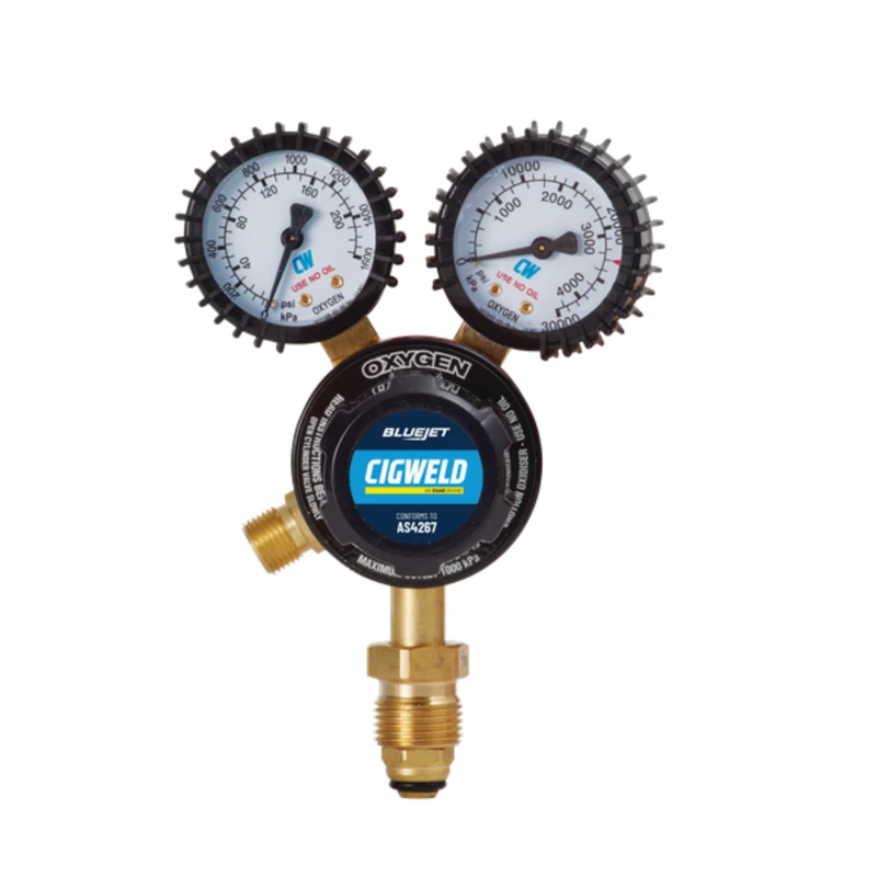 BLUEJET OXYGEN VERTICAL INLET REGULATOR 1000KPA - QWS - Welding Supply Solutions