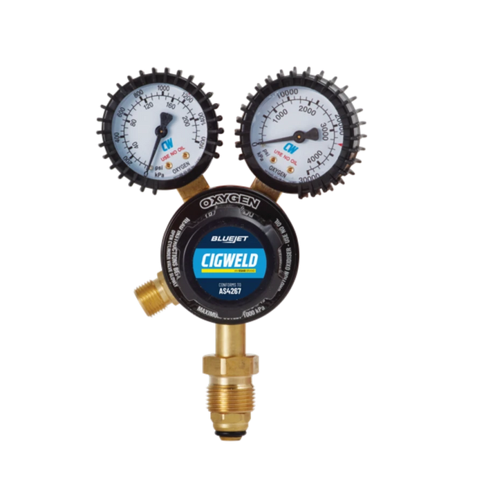 BLUEJET OXYGEN VERTICAL INLET REGULATOR 1000KPA