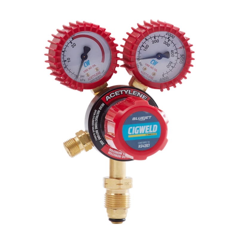 BLUEJET ACETYLENE VERTICAL INLET REGULATOR 150 KPA - QWS - Welding Supply Solutions