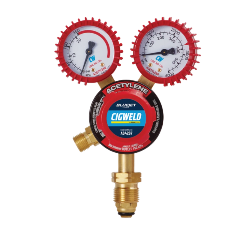 BLUEJET ACETYLENE VERTICAL INLET REGULATOR 150 KPA - QWS - Welding Supply Solutions