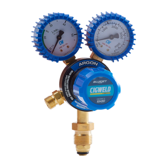 CIGWELD BLUEJET ARGON VERTICAL INLET REGULATOR 45LPM