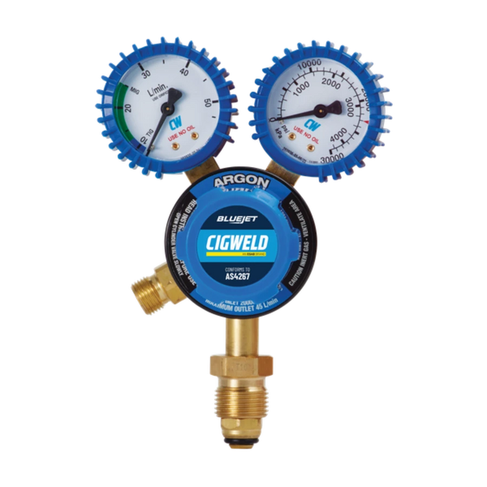 CIGWELD BLUEJET ARGON VERTICAL INLET REGULATOR 45LPM