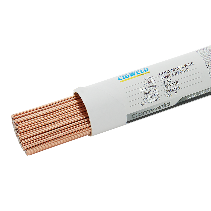 TIG FILLER WIRE COMWELD LW1-6 2.4MM S6 ER70S-6 - QWS - Welding Supply Solutions
