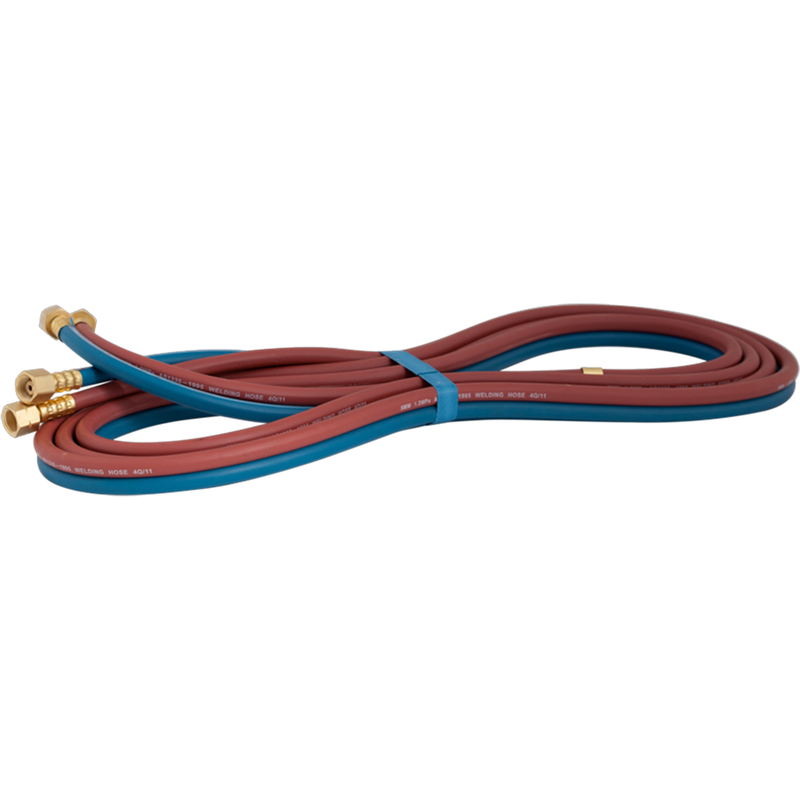 GAS HOSE SET TWIN OXY/ACETYLENE 5MM 5MTR WITH FITTINGS - QWS - Welding Supply Solutions