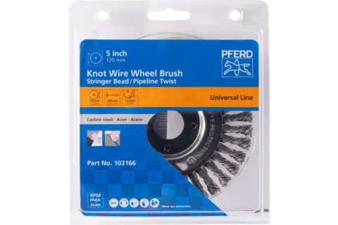 PFERD PIPE WIRE WHEEL BRUSH TWIST KNOT STEEL 12506/22.2 0.50
