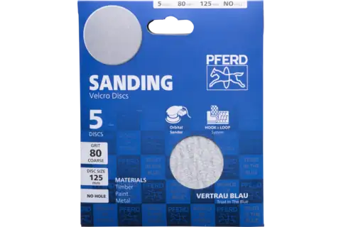 PFERD HOOK&LOOP-BACKED ABRASIVE DISC PAPER KSS125 A80 5/PK - QWS - Welding Supply Solutions