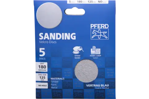 PFERD HOOK&LOOP-BACKED ABRASIVE DISC PAPER KSS 125 A180 5/PK - QWS - Welding Supply Solutions