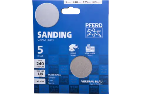 PFERD HOOK&LOOP-BACKED ABRASIVE DISC PAPER KSS 125 A240 5/PK - QWS - Welding Supply Solutions