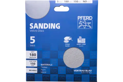 PFERD HOOK&LOOP-BACKED ABRASIVE DISC PAPER KSS 150 A180 5/PK - QWS - Welding Supply Solutions