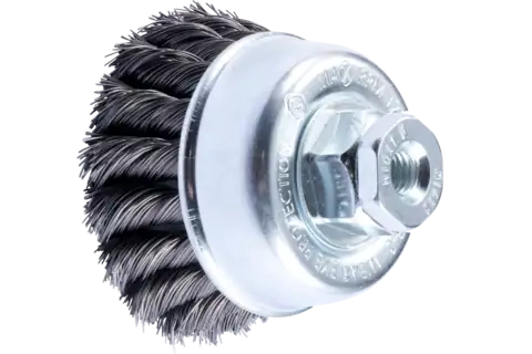 PFERD BRUSH CUP 65MM TWIST KNOT M14/M10 STEEL TBG 65 0.35MM - QWS - Welding Supply Solutions