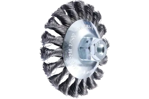 PFERD BEVEL BRUSH KNOT KBG 100X13MM M14/M10 STEEL - QWS - Welding Supply Solutions