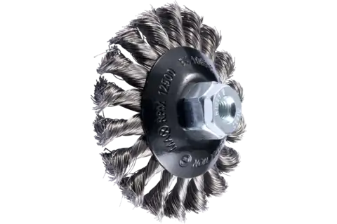 PFERD BEVEL BRUSH KNOT KBG 100X13MM M14/M10 STAINLESS STEEL - QWS - Welding Supply Solutions