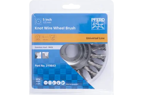 PFERD TWIST KNOT INOX WIRE WHEEL 125/12/22.2 - QWS - Welding Supply Solutions