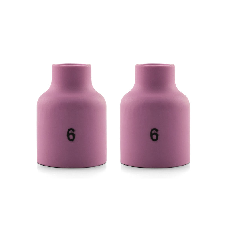 SR17/18/26 TIG GAS LENS CERAMIC #6 10MM STUBBY - QWS - Welding Supply Solutions