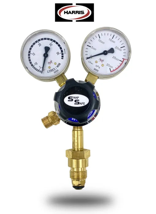HARRIS REGULATOR ARGON 801 VERTICLE ENTRY 0>30LPM - QWS - Welding Supply Solutions