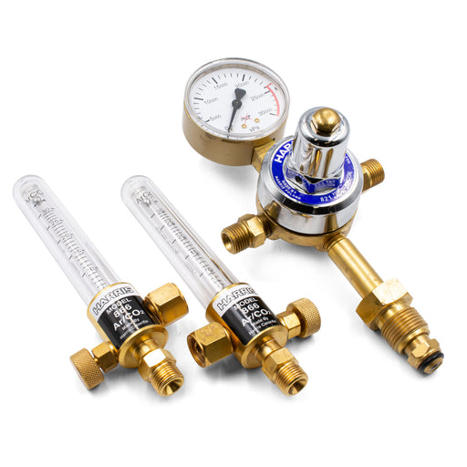 HARRIS REGULATOR ARGON 821 WITH FLOWMETER PRESET VERT INLET - QWS - Welding Supply Solutions
