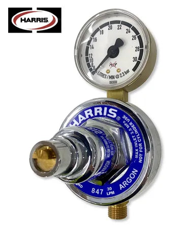 HARRIS PIPELINE REGULATOR ARGON REAR INLET 847 0-30L/MIN - QWS - Welding Supply Solutions