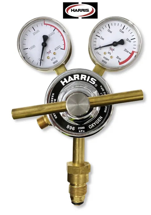 HARRIS REGULATOR OXYGEN 896 VERTICAL INLET 0-2500 - QWS - Welding Supply Solutions