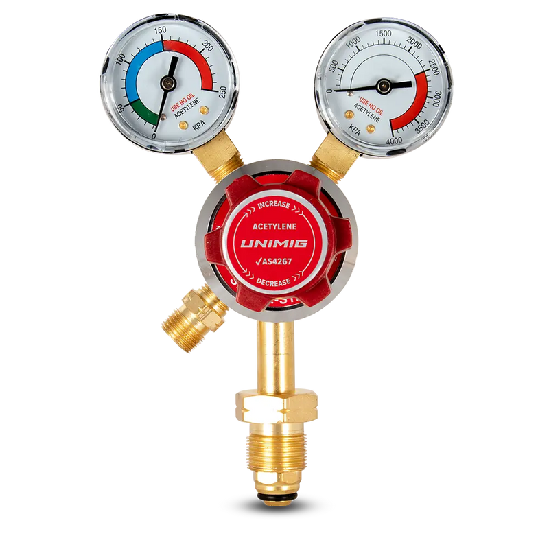 UNIMIG ACETYLENE REGULATOR BOTTOM ENTRY - QWS - Welding Supply Solutions