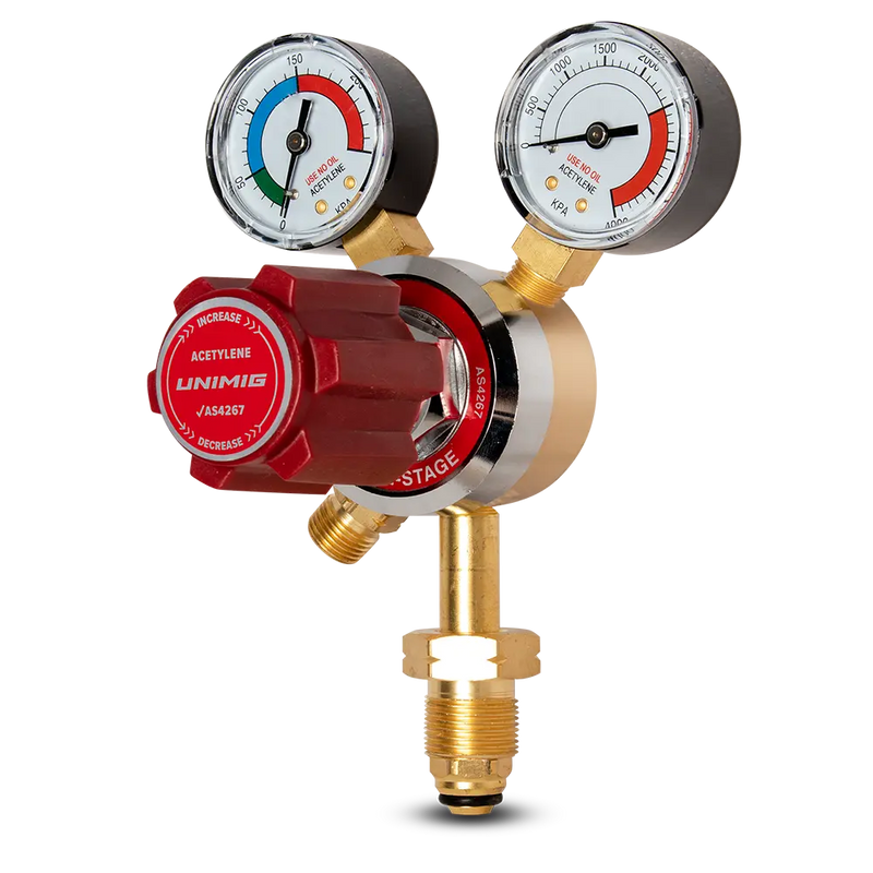 UNIMIG ACETYLENE REGULATOR BOTTOM ENTRY - QWS - Welding Supply Solutions