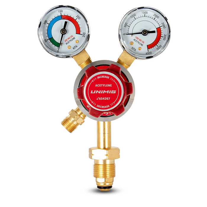 UNIMIG ACETYLENE REGULATOR BOTTOM ENTRY
