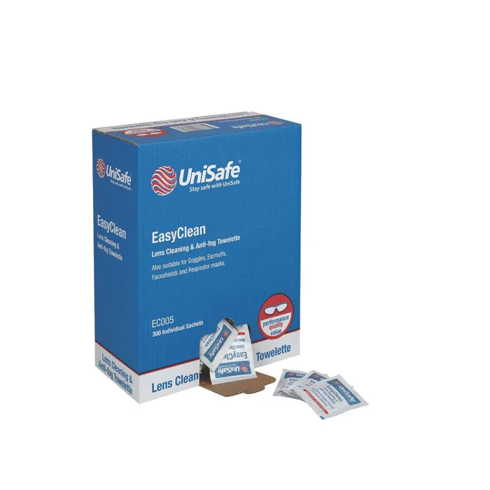 UNISAFE LENS WIPES A/FOG SACHET 300/BOX - QWS - Welding Supply Solutions