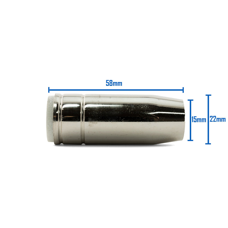 BINZEL STYLE MB25 GAS NOZZLE CONICAL STD - QWS - Welding Supply Solutions