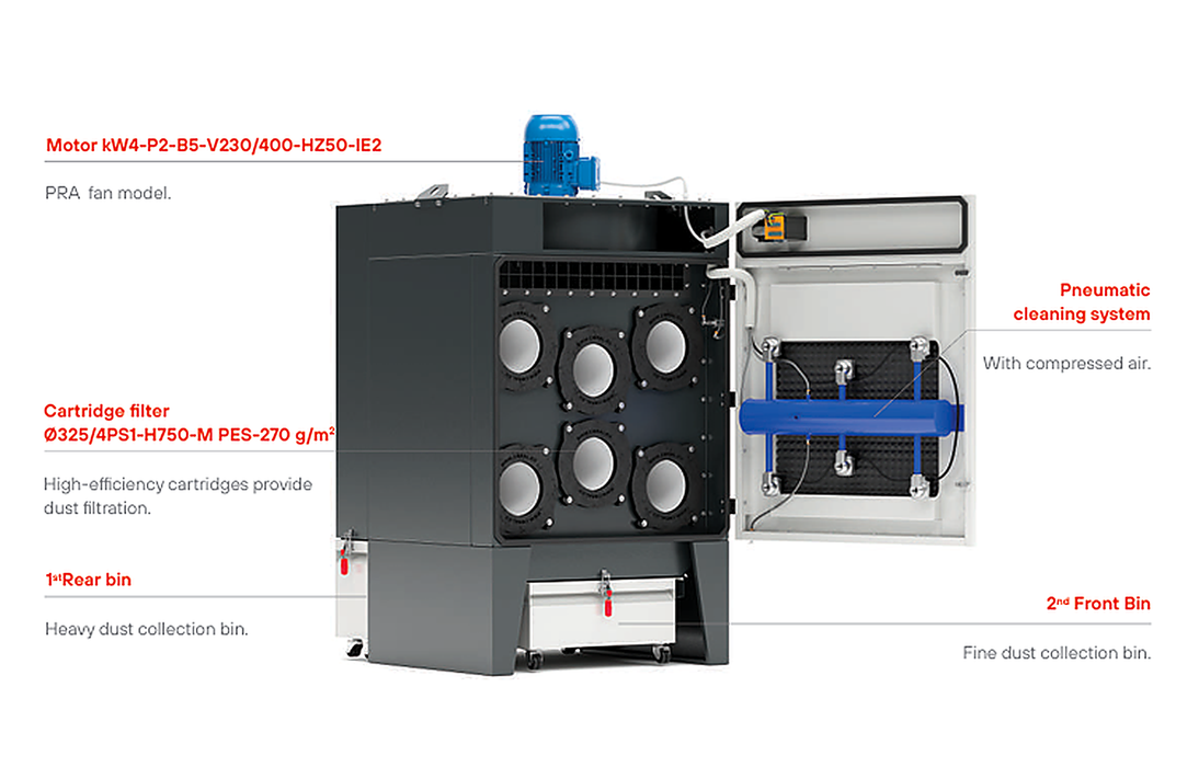 WELDMAX FUME EXTRACTION 415V W/ 9 CARTRIDGE FILTERS