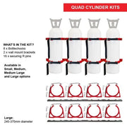BOTTLECHOCK SINGLE STAINLESS KIT 4 LARGE CYLINDER BRACKET - QWS - Welding Supply Solutions