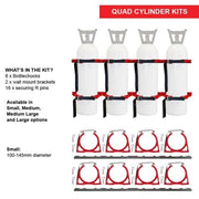 BOTTLECHOCK STAINLESS STEEL KIT 4 SMALL CYLINDER BRACKET - QWS - Welding Supply Solutions