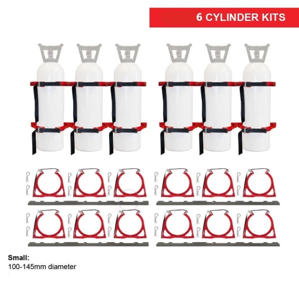 BOTTLECHOCK STAINLESS STEEL KIT 6 SMALL CYLINDER BRACKET - QWS - Welding Supply Solutions