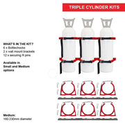 BOTTLECHOCK STAINLESS STEEL MED 3 CYL CYLINDER BRACKET - QWS - Welding Supply Solutions