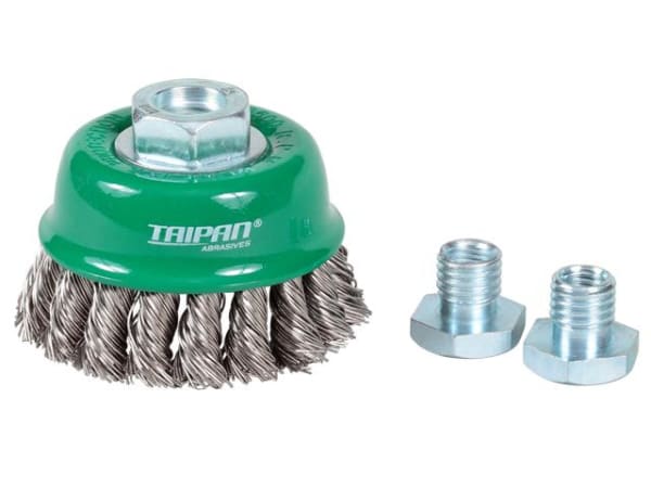 BRUSH-CUP WELDCLASS TWIST KNOT 75MM MULTI-THREAD S/S - QWS - Welding Supply Solutions