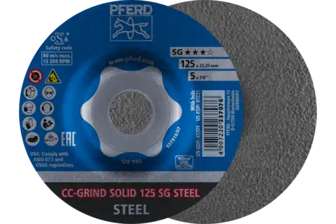 PFERD CC GRIND SOLID DISC 125MM SG STEEL - QWS - Welding Supply Solutions