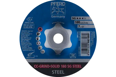 PFERD CC GRIND SOLID 180MM SG STEEL - QWS - Welding Supply Solutions