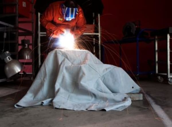 CHROME LEATHER DRAPE BLANKET 1800MM X 1800MM - QWS - Welding Supply Solutions