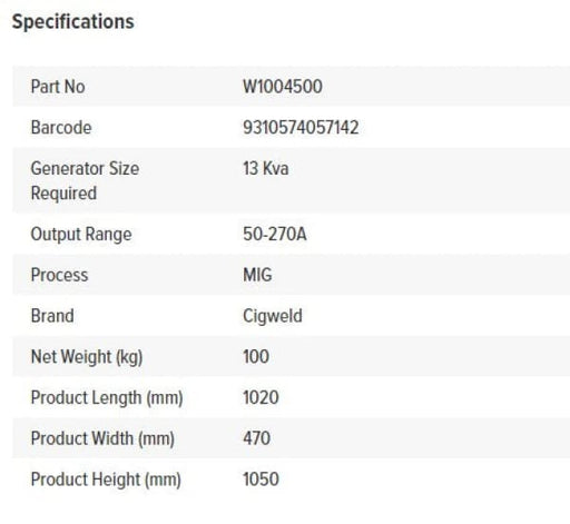 CIGWELD WELDSKILL 250AMP MIG - QWS - Welding Supply Solutions