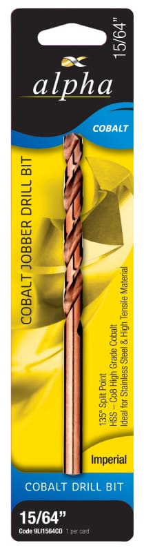 COBALT JOBBER DRILL BIT 15/64 INCH - QWS - Welding Supply Solutions