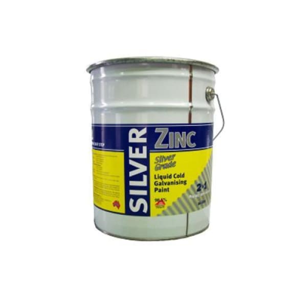 COLD GALVANISING LIQUID SILVER ZINC PAINT 20LTR - QWS - Welding Supply Solutions