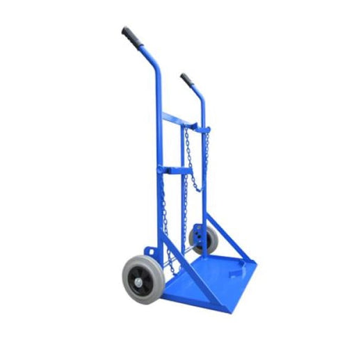 DUAL CYLINDER TROLLEY G SOLID GREY WHEEL - QWS - Welding Supply Solutions