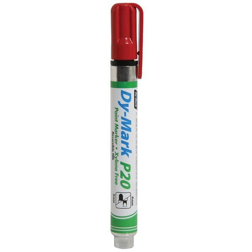 DYMARK P20 PAINT MARKER PEN RED PKT/12 - QWS - Welding Supply Solutions